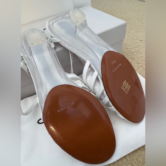 NEW‼️CLERGERIE Dita Leather Strappy Sandals Sz. 8 US/38 EU White - Picture 12 of 12